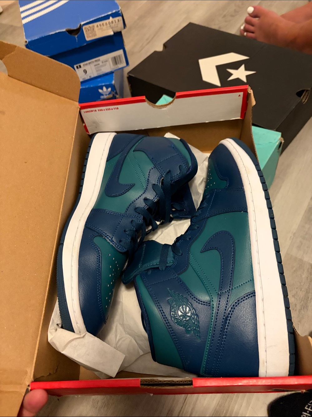 Nike Men’s High-Top Sneakers — Teal and Navy